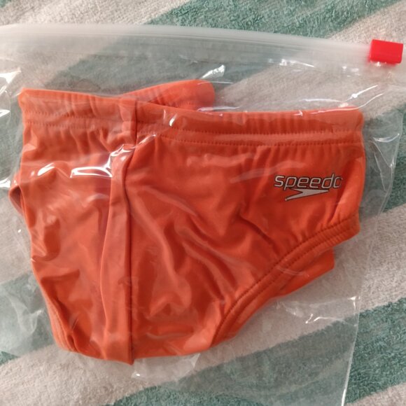 (*) ORANGE SPEEDO SWIM BRIEF, SIZE 30", 2" Side Seam (Pre-Owned) - Picture 8 of 8